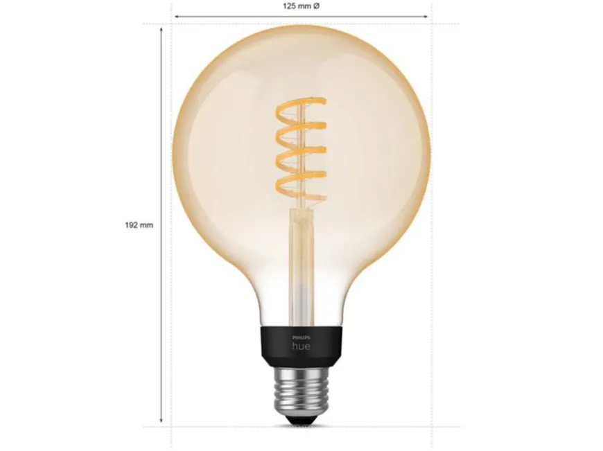 Philips Hue white LED 7W E27 G125 2200-4500 Kelvin - 125 mm