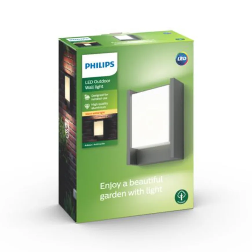 Philips myGarden Arbour vegglampe utendørs 6W IP44 - Antrasitt