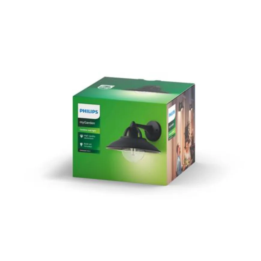 Philips myGarden Cormorant vegglampe utendørs IP44 - Svart