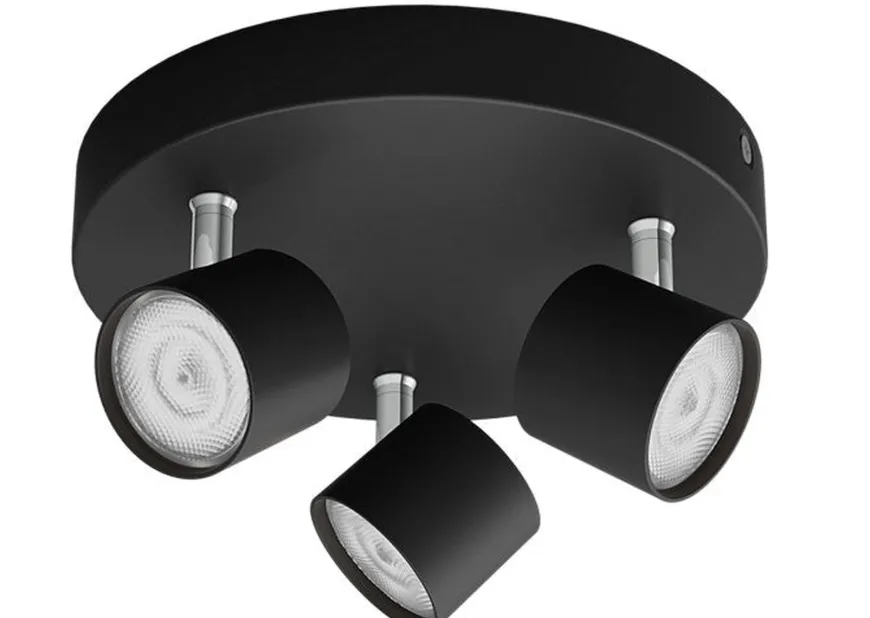 Philips myLiving star rund taklampe 3x4,5W 2700 Kelvin dimbar - Svart