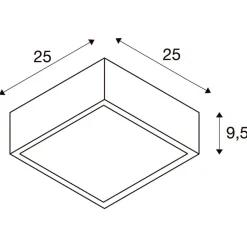 Plastra firkantet taklampe 25x25 cm E27
