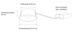 Plejd smart lavtbyggende spot / downlight 2200-4000K IP44 8W RA90 - 6 pakning