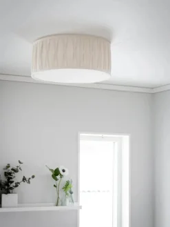 Plissè taklampe 45 - Hvit