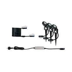 Plug & Shine Sting spot med spyd 6,4W 3000 Kelvin IP67 - 3 pakning startsett