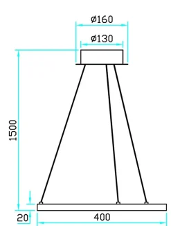 Ringo 40 cm takpendel 12W 2700 Kelvin RA90 dimbar - Svart