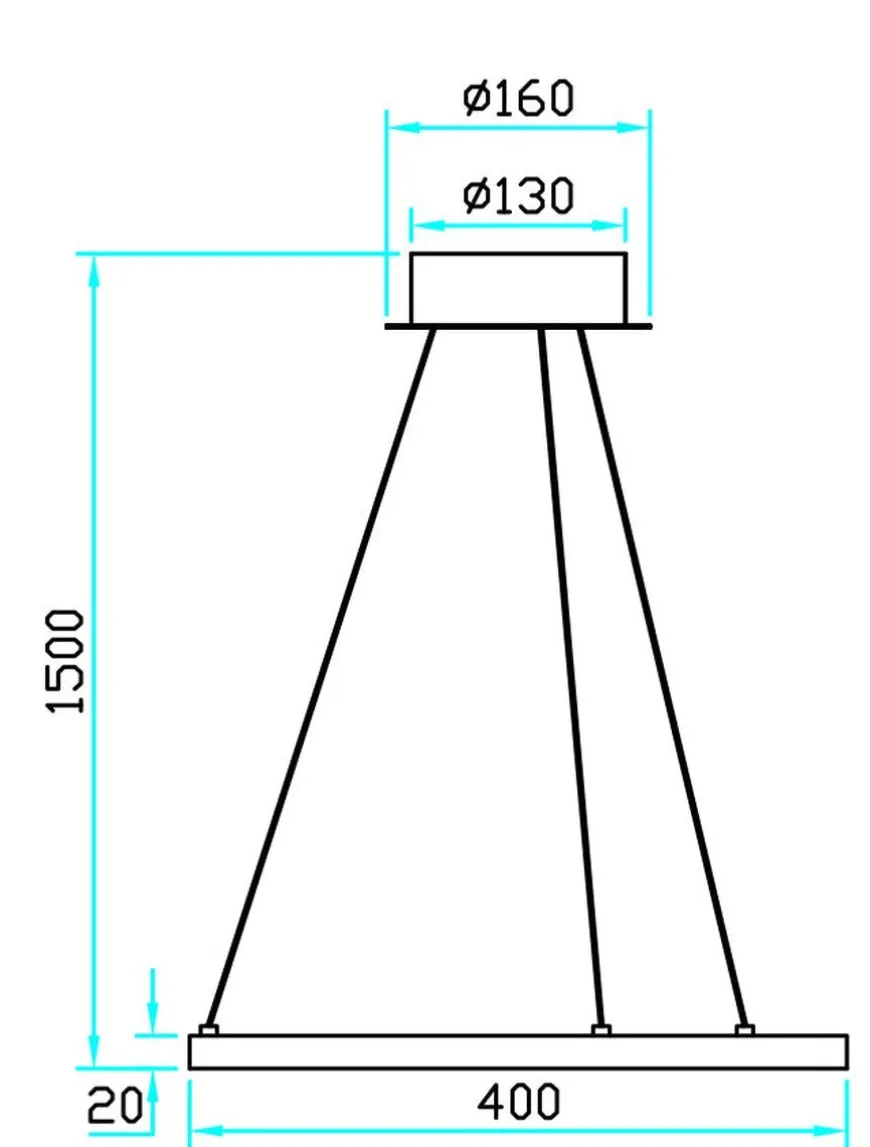 Ringo 40 cm takpendel 12W 2700 Kelvin RA90 dimbar - Svart