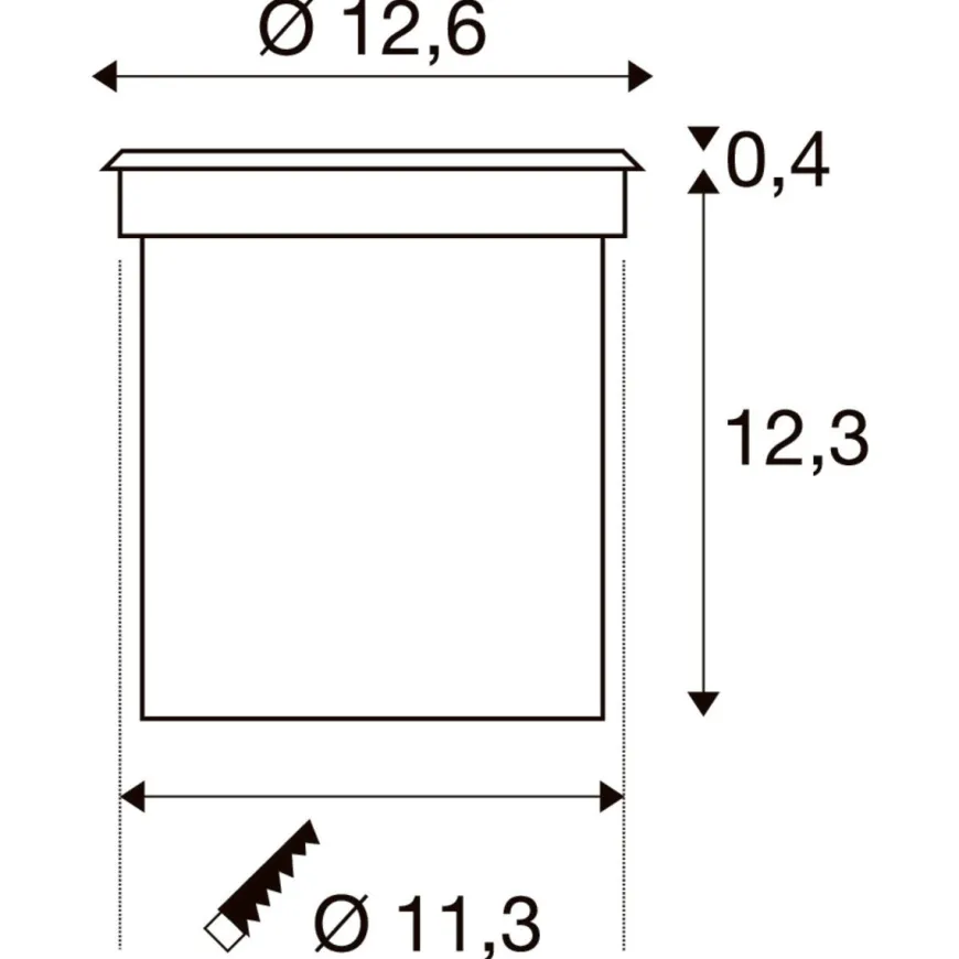 Rocci 125 rund nedfellbar uplight 6W 3000 Kelvin IP67
