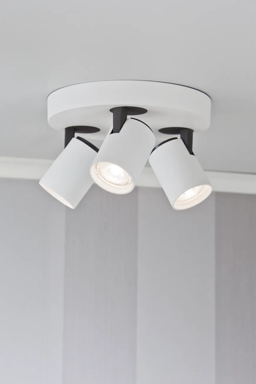 Rollo rund taklampe 3 spotter - Hvit/Svart