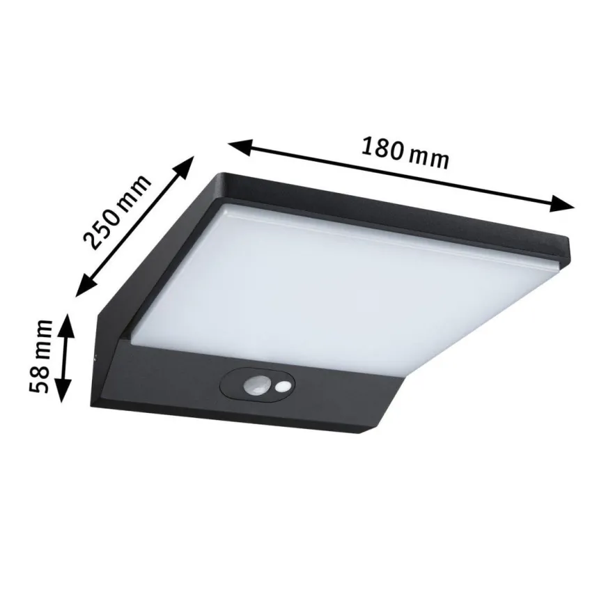 Ronas vegglampe utendørs 5W 3000 Kelvin m/bevegelses sensor - Solcelle