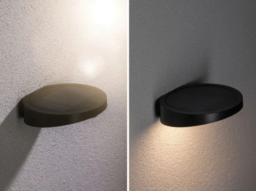 Ryse vegglampe utendørs 1,2W 3000 Kelvin m/bevegelses sensor - Solcelle