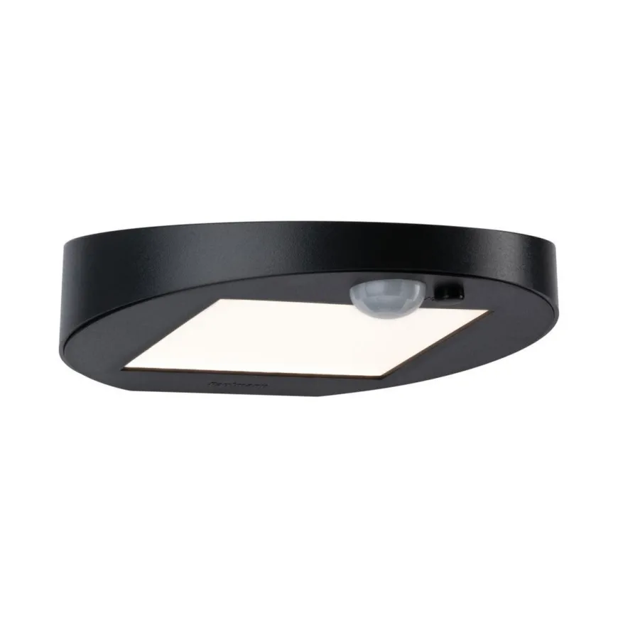 Ryse vegglampe utendørs 1,2W 3000 Kelvin m/bevegelses sensor - Solcelle