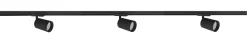 Secco spotskinne 3 spotter 1 meter - Svart