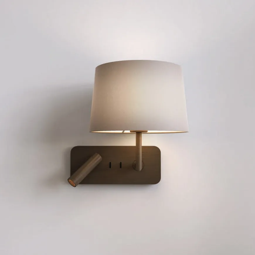 Side by Side Grande vegglampe m/USB
