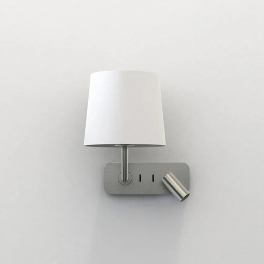 Side by Side vegglampe med skjerm