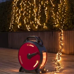 Slynge 1200 LED, 37 meter julelys på trommel IP44 - Varmhvit
