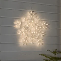 Snøfnugg med 90 varmhvite LED 58 cm IP44 utendørs