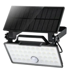 Solar portabel vegglampe 10W 3000 Kelvin IP65 utendørs med solcelle og sensor