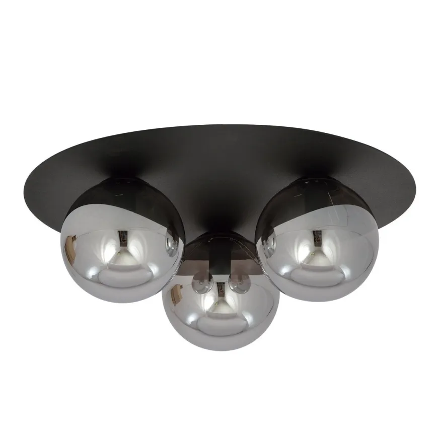 Solar taklampe 3 lys - Svart/Røykfarget