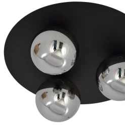 Solar taklampe 3 lys - Svart/Røykfarget