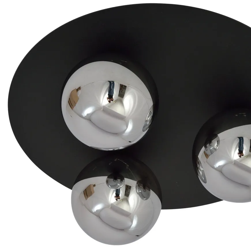 Solar taklampe 3 lys - Svart/Røykfarget