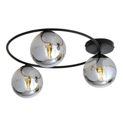 Sopra taklampe 3-lys - Svart/Røykfarget