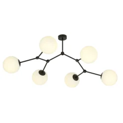 Space taklampe 6 lys - Svart/Opal