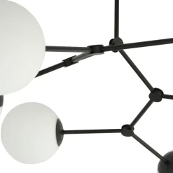 Space taklampe 4 lys - Svart/Opal