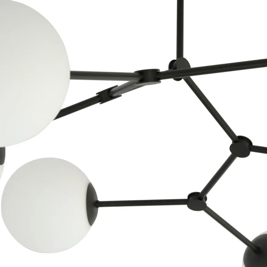 Space taklampe 4 lys - Svart/Opal