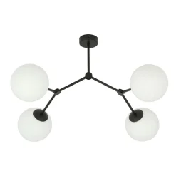 Space taklampe 4 lys - Svart/Opal