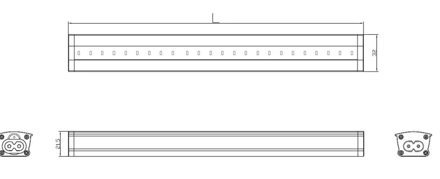 Super Linear skinne 61 cm 10W 3000K dimbar - Hvit