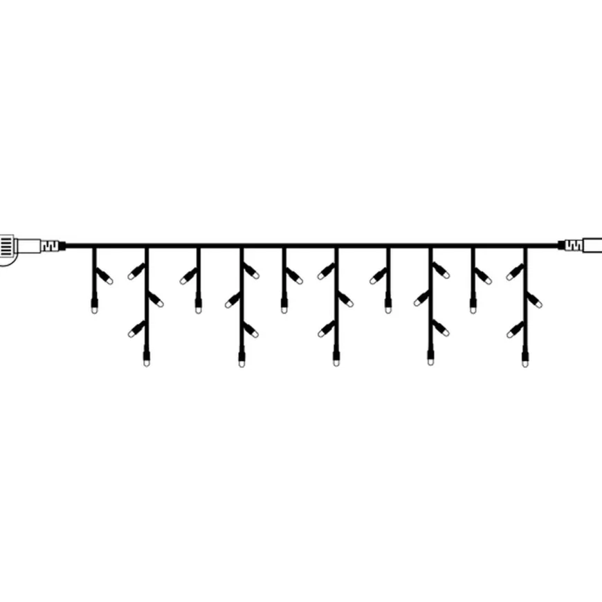 System led istappslynge 3 meter 50 lys varmhvit - Svart