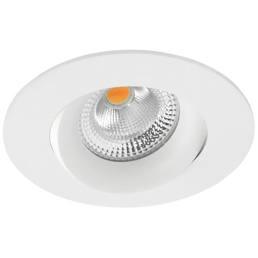 Tigrus 360° Rotatable lavtbyggende downlight 8W 1800-3000K Dim2Warm IP44 - Hvit