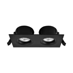 Tigrus Square Double 360° justerbare lavtbyggende downlight 2x8W 1800-3000K Dim2Warm IP44 - Svart