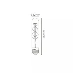 Tube E27 Filament LED T32 5W 2200K 15 cm dimbar - Amber
