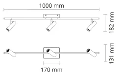 Tube Micro Track taklampe 18W 2700K Dimbar