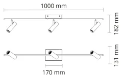 Tube Micro Track taklampe 18W 2700K Dimbar