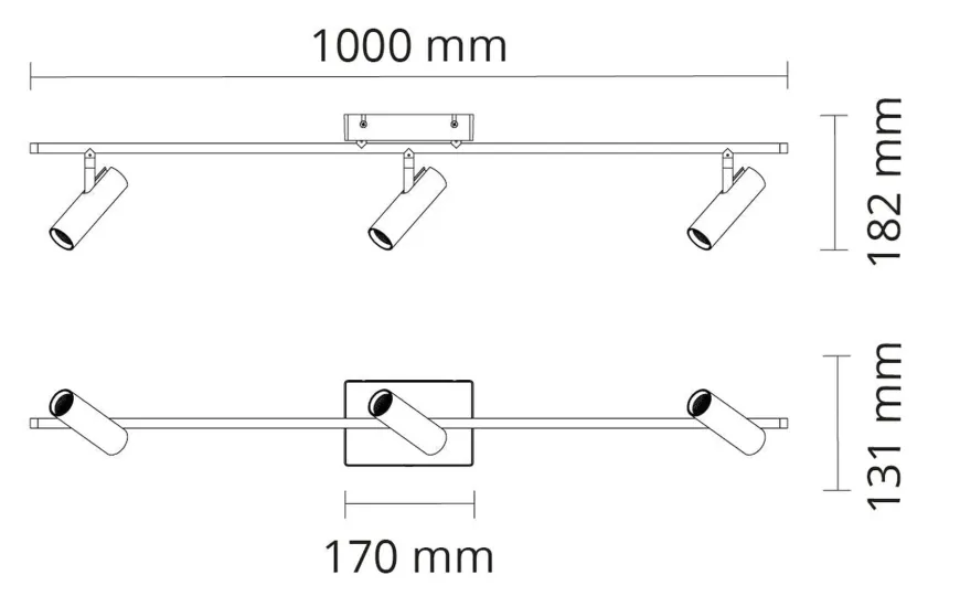 Tube Micro Track taklampe 18W 2700K Dimbar