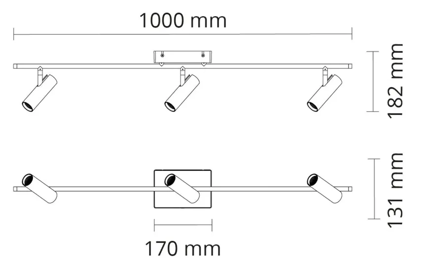 Tube Micro Track taklampe 18W 2000-2800K dim to warm