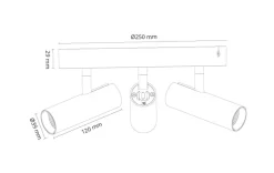 Tube Micro Trio taklampe 3000K dimbar