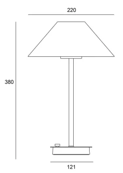 Volar oppladbar bordlampe 3,9W 2200 Kelvin IP44 - Dimbar