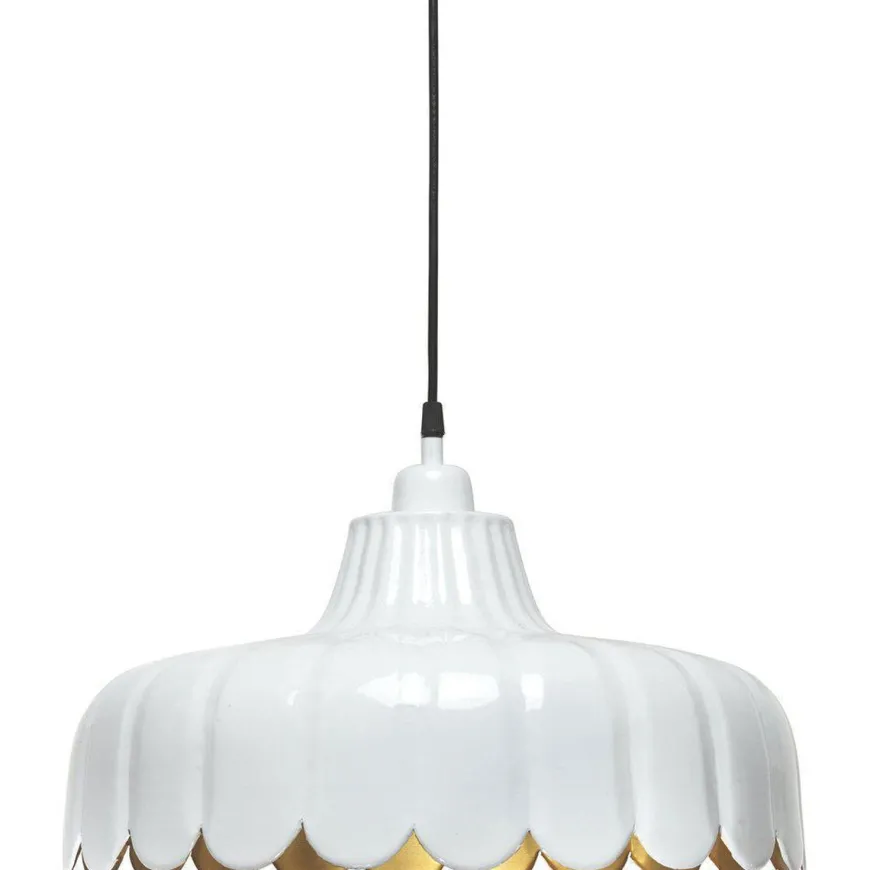 Wells takpendel 45 cm - hvit/gull