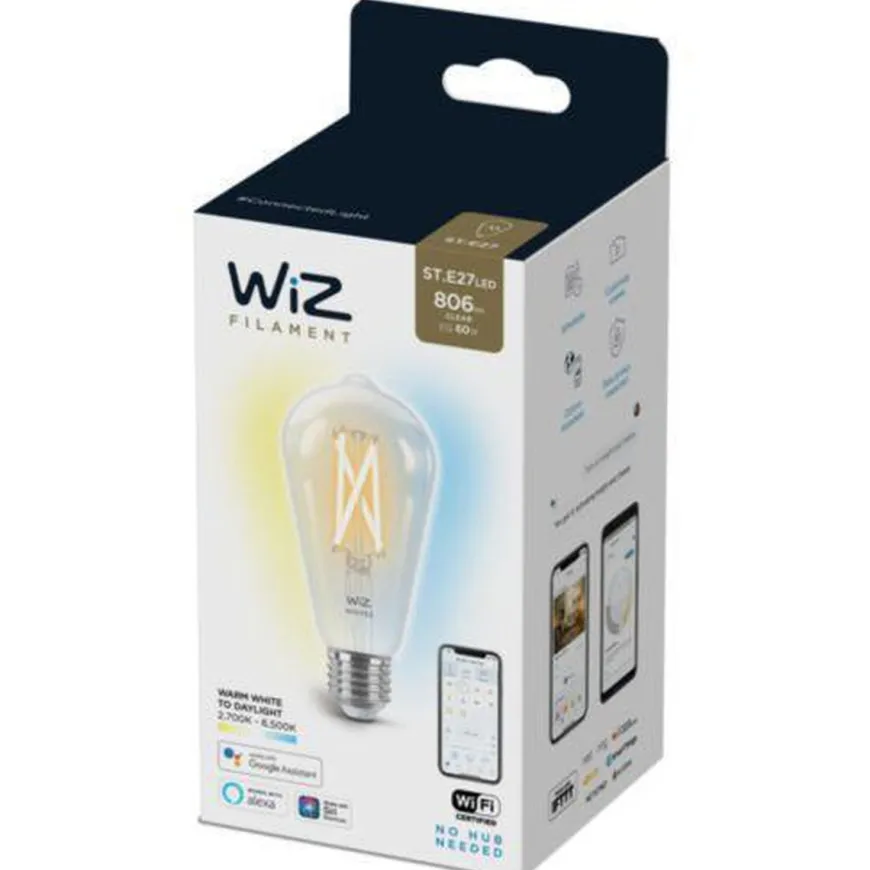 WiZ E27 Lyspære filament A64 6,7W Wifi - Justerbar fargetemperatur 2700-6500 Kelvin