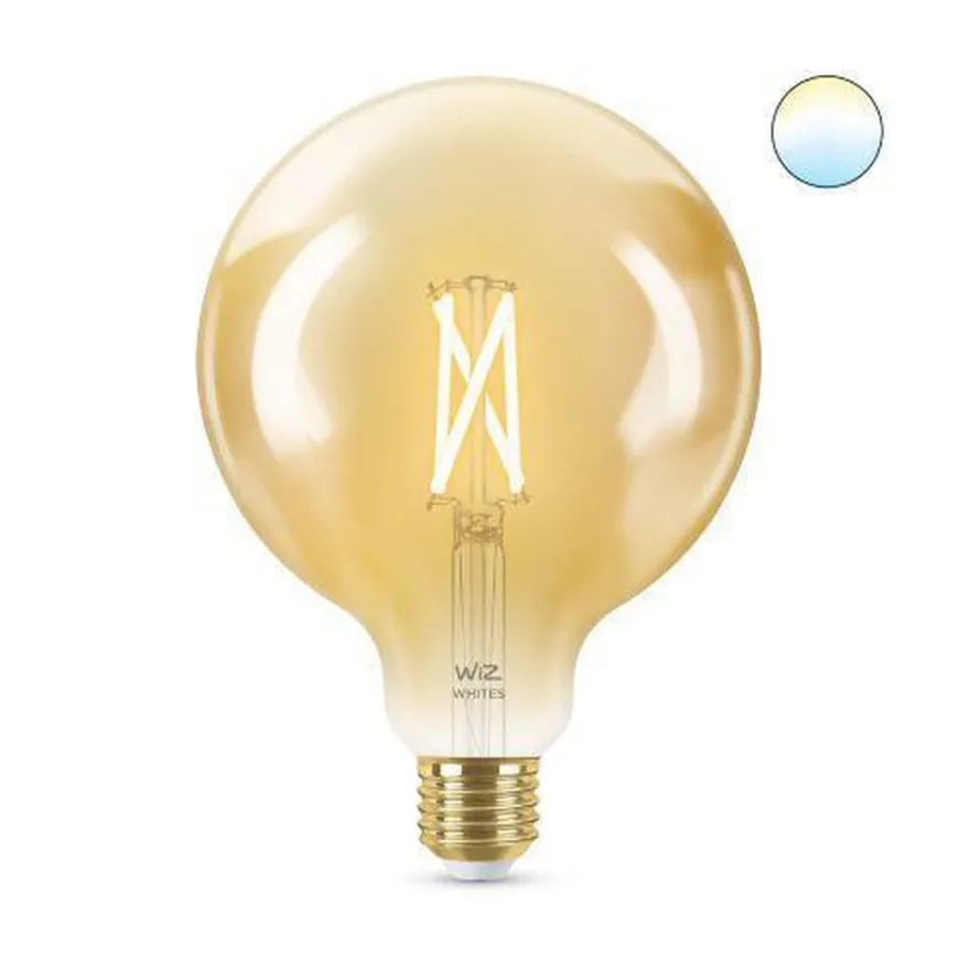 WiZ E27 Lyspære filament G125 6,7W Wifi - Justerbar fargetemperatur 2000-5000 Kelvin