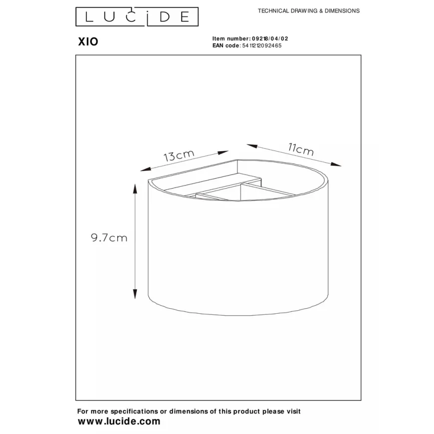 Xio round vegglampe opp/ned