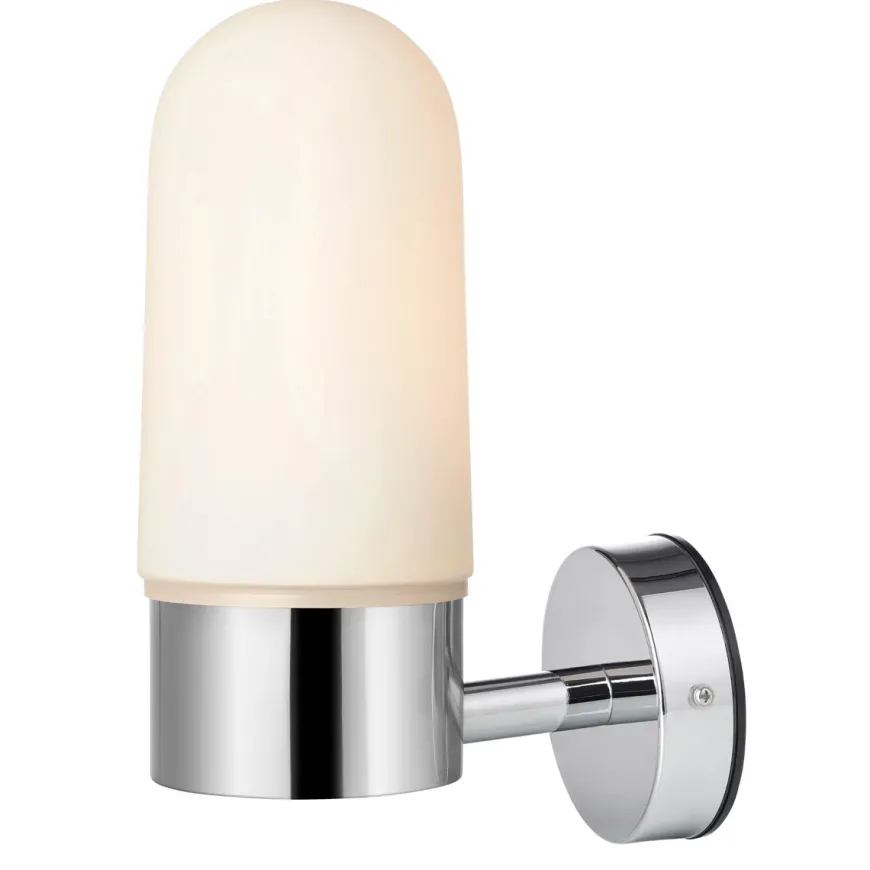 Zen vegglampe IP44 - Krom/opalhvit - Krom / Opal